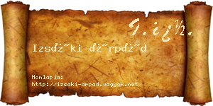 Izsáki Árpád névjegykártya