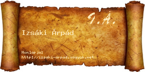 Izsáki Árpád névjegykártya