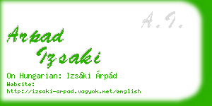 arpad izsaki business card