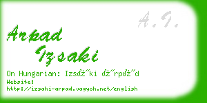 arpad izsaki business card